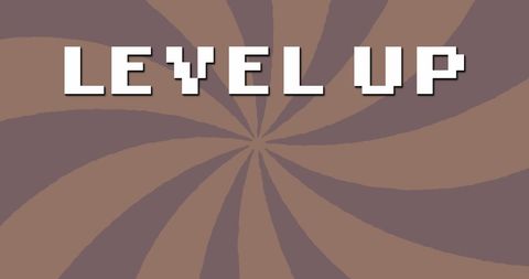 Retro Level Up Animation Design with Brown Tones - Download Free Stock Images Pikwizard.com