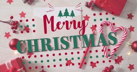 Merry Christmas Decor with Gifts and Candy Canes - Download Free Stock Images Pikwizard.com