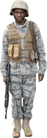african american soldier in combat gear on transparent background - Download Free Stock Videos Pikwizard.com