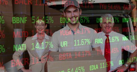 Delivery business and digital data integration concept