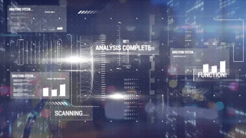 Futuristic Digital Data Interface Over Urban Traffic Scene