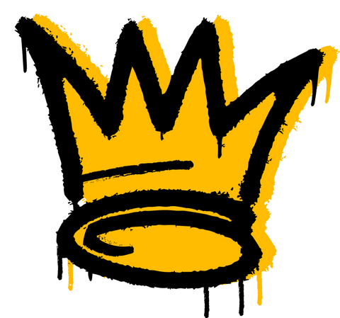 Graffiti style dripping crown on transparent