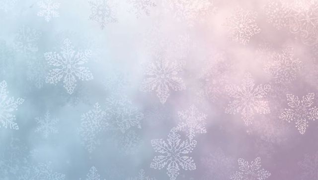 Pastel Winter Snowflake Backdrop Featuring Drifting Crystal Flakes and Soft Bokeh Glow