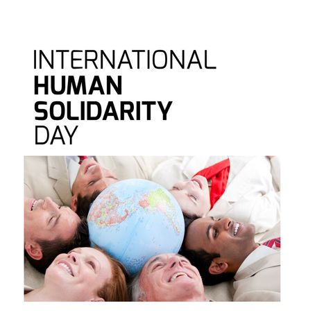 diverse team lying around globe celebrating human solidarity - Download Free Stock Templates Pikwizard.com