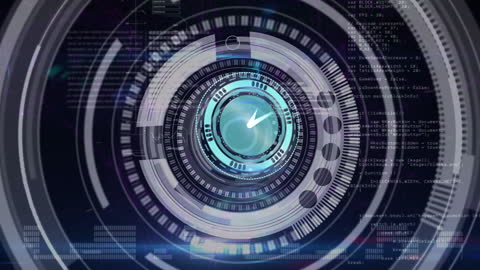 Digital Clock Animation with Data Processing Elements