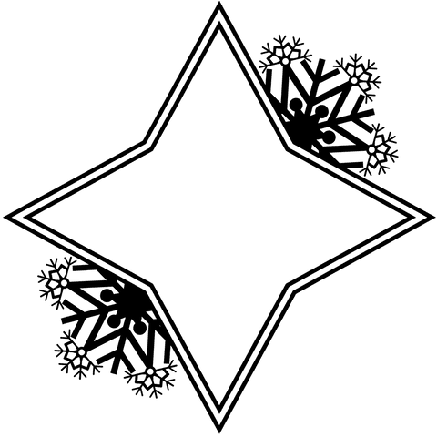 Transparent star and snowflakes illustration on dark background