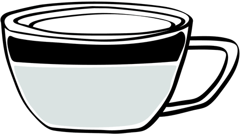 Transparent coffee cup illustration for design projects