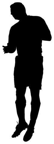 Silhouette of rugby player in standing pose