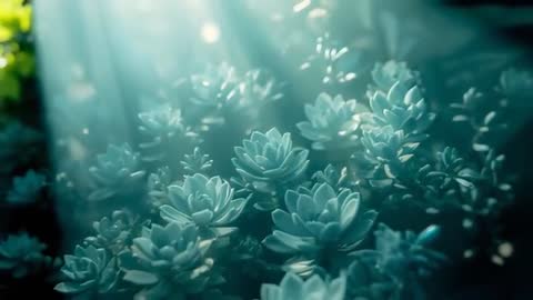 Graceful Sunlit Succulents in Tranquil Botanical Scene