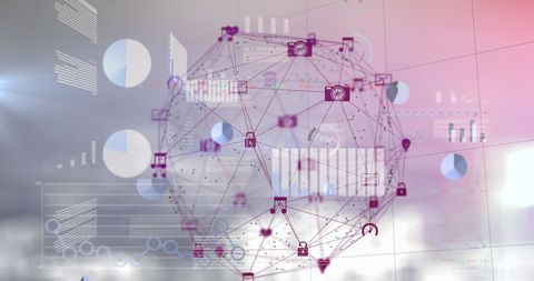Global Networking Schematic with Statistical Data Visuals - Download Free Stock Images Pikwizard.com