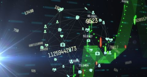 Global Data Processing Interface with Medical Icons - Download Free Stock Images Pikwizard.com