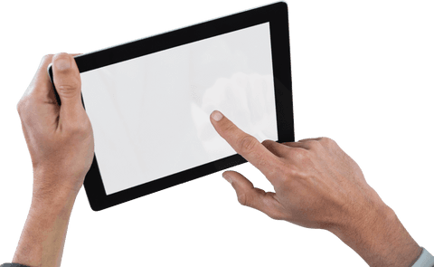 Hands Presenting Digital Tablet with Transparent Screen - Download Free Stock Videos Pikwizard.com