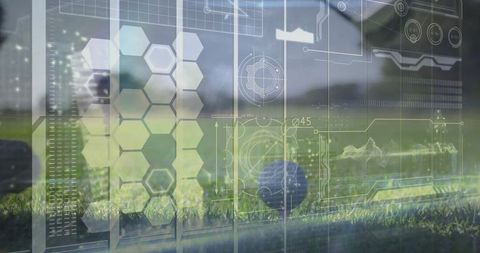 Golfer Aligning Shot with Augmented Reality Technology on Tee