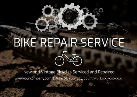 professional bicycle repair services advertisement banner - Download Free Stock Templates Pikwizard.com