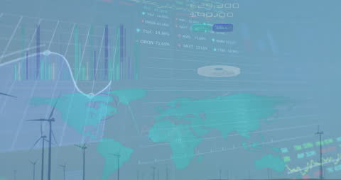Digital Composite with Global Energy Trends and Financial Data