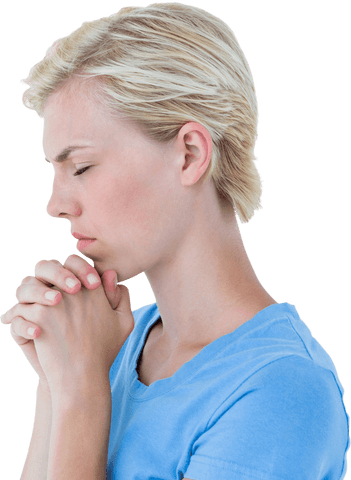 Transparent Background Woman Praying with Eyes Closed - Download Free Stock Videos Pikwizard.com