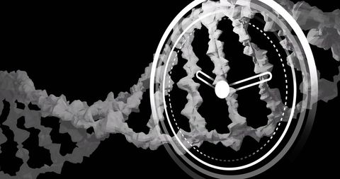 Clock Overlay on DNA Helix Illustrating Science and Time Concept - Download Free Stock Images Pikwizard.com
