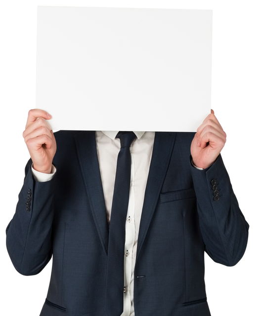 Transparent Suit and Tie Businessman Holding Blank White Card - Download Free Stock Videos Pikwizard.com