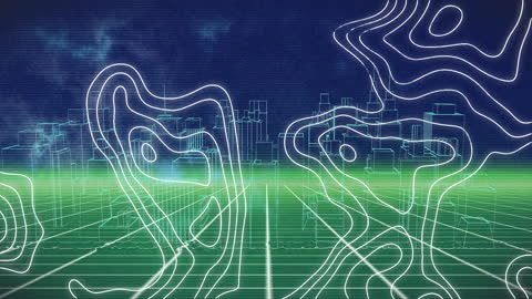 Futuristic Network Overview Above Digital Landscape