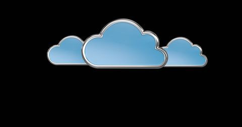 blue cloud icons on black background conceptualizing cloud computing - Download Free Stock Images Pikwizard.com