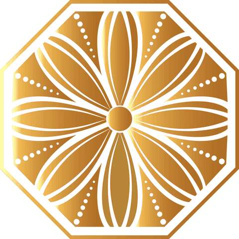Octagonal flower motif with transparent background