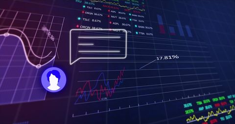 Futuristic Stock Market Analysis with Digital Icons and Graphs - Download Free Stock Images Pikwizard.com