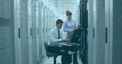 Tech Professionals Collaborating in Data Center - Download Free Stock Images Pikwizard.com