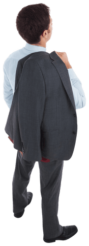 thoughtful businessman holding jacket on transparent background - Download Free Stock Videos Pikwizard.com