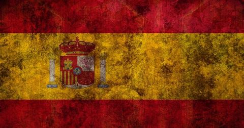 Grunge Style Spanish Flag with Vibrant Colors in Abstract Pattern