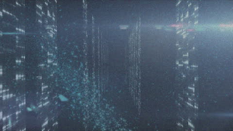 Abstract Digital Data Visualization with Lens Flare and Graphs