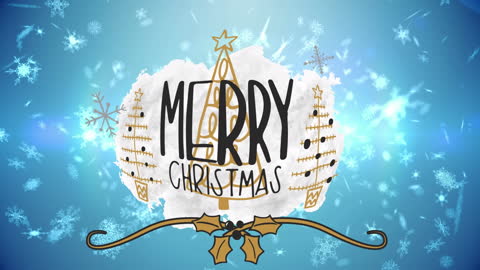 Festive Christmas Greeting Animation with Falling Snowflakes