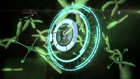 Digital Interface Scanning Molecules with Futuristic Design