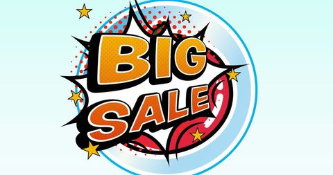 Bold Retro Comic Style Big Sale Business Illustration
