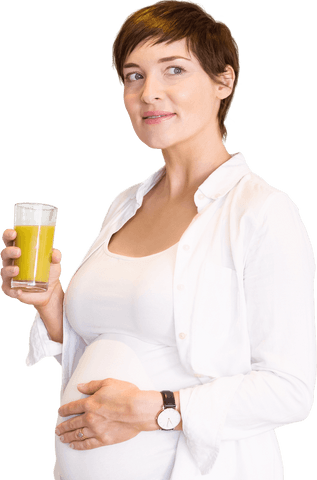 happy pregnant woman holding glass of orange juice, transparent background - Download Free Stock Videos Pikwizard.com