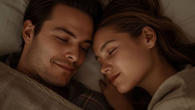 Resting Couple Enjoying Intimate Moment in Cozy Bed