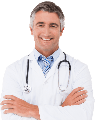Happy Senior Doctor Smiling with Crossed Arms Transparent Background - Download Free Stock Videos Pikwizard.com