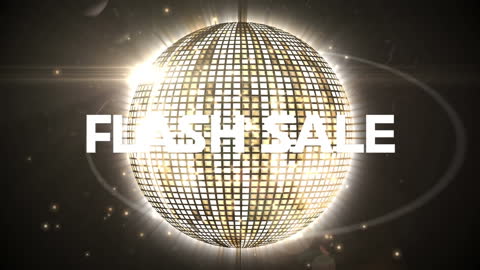 Flash Sale Text With Glittering Disco Ball
