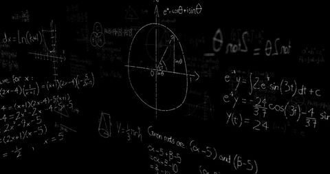 Abstract Globe of Math Formulas on Black Canvas - Download Free Stock Images Pikwizard.com
