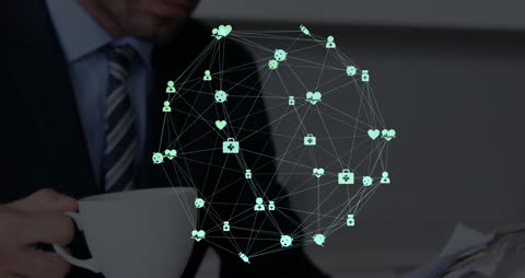 Businessman Engaged with Digital Network Interface