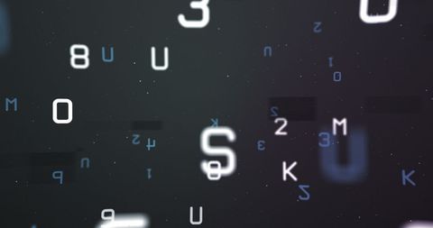 Floating alpha-numeric codes on digital screen