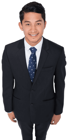 Transparent Image of Happy Asian Businessman in Suit and Tie
