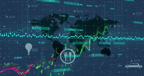 Digital Financial Data Visualization on World Map - Download Free Stock Images Pikwizard.com