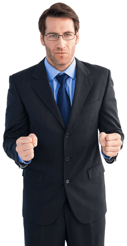 transparent background angry businessman in suit clenching fists - Download Free Stock Videos Pikwizard.com