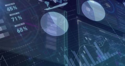 Advanced virtual dashboard displaying data visualizations