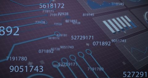 Digital Data Processing Interface on Screen Grid - Download Free Stock Images Pikwizard.com