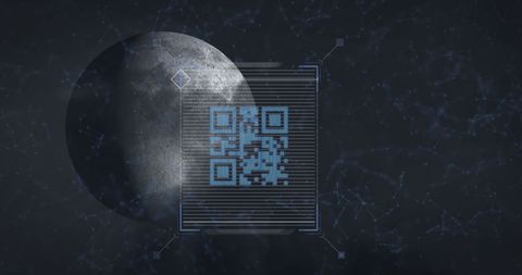 Futuristic QR Code Networking with Planetary Background - Download Free Stock Images Pikwizard.com