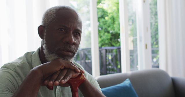 Elderly African American Man Contemplating Indoors - Download Free Stock Images Pikwizard.com