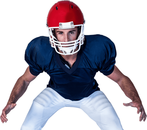 transparent rugby player in ready stance with red helmet - Download Free Stock Videos Pikwizard.com