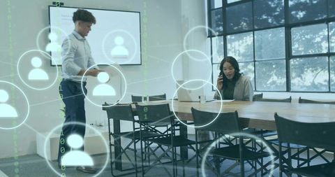 Presenting team using virtual network overlay in modern office collaboration