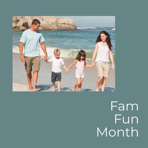 Family Spending Quality Time Walking on Beach